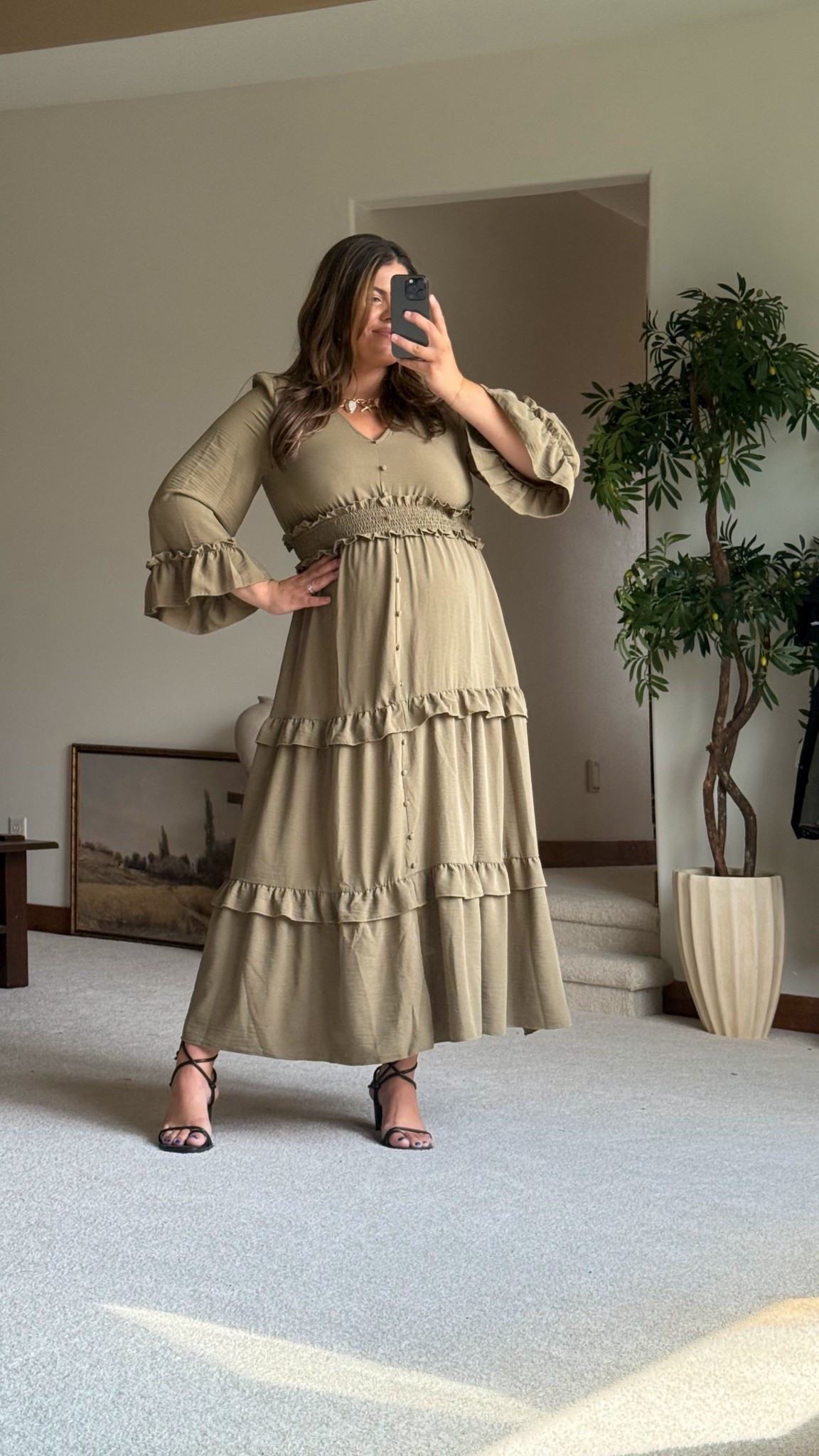 Fall dress perfect for teaching, family photos or special event. Maternity friendly,  too. Wearing XL

#Fall #Teacher #WomensStyle #Maternity #Dress

#LTKPlusSize #LTKMidsize #LTKBump