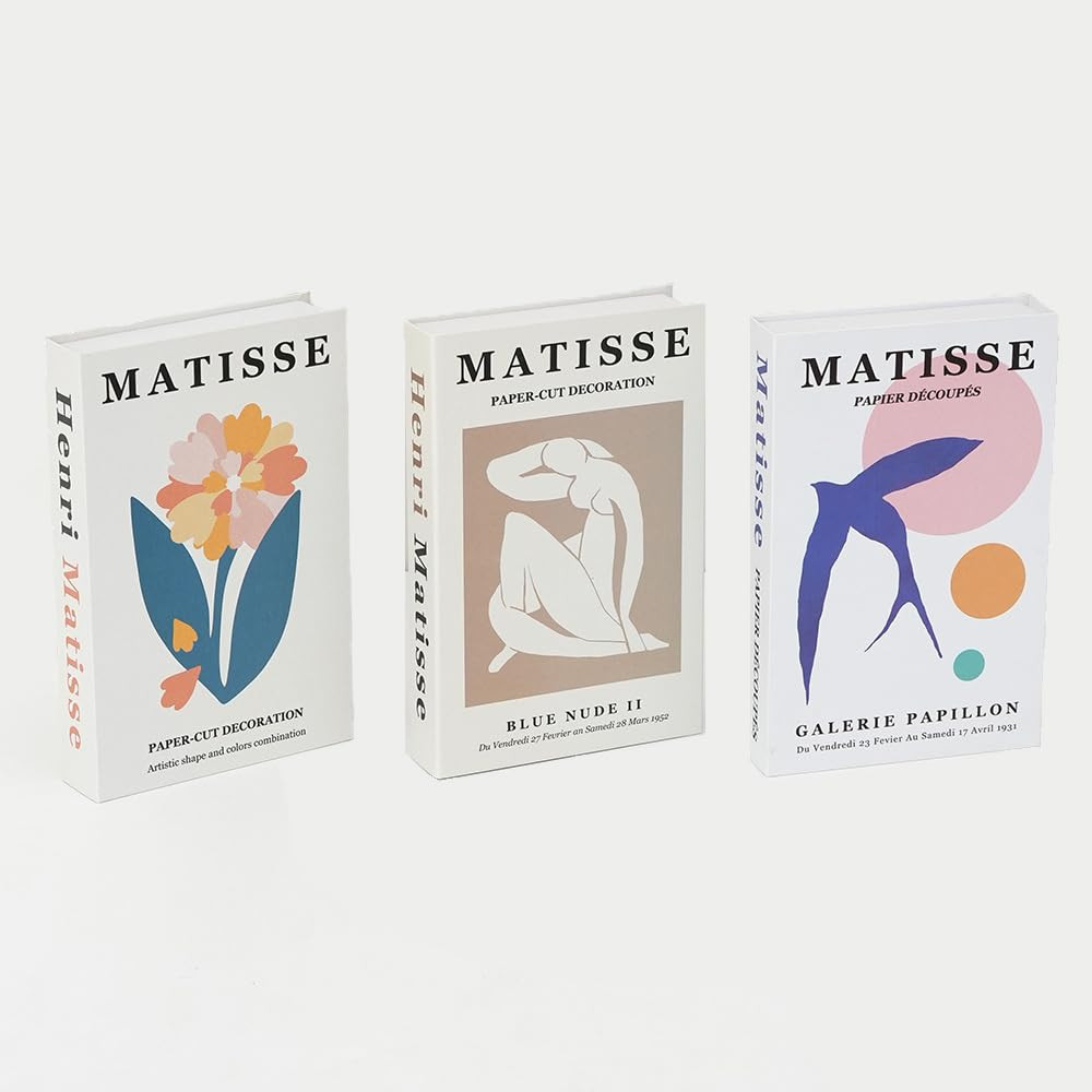 4 Pcs Decor Books for Home Matisse Books Decoration Aesthetic Coffee Table Modern Fake Books Decor Faux (Set of 4) | Amazon (US)