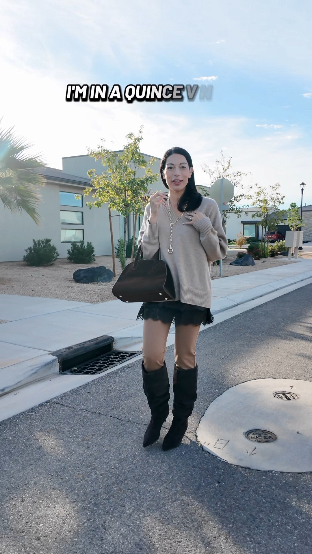 Trendy fall ootd- quince oversized sweater and leggings paired with a Zara lace cami and slouchy bootss

#LTKShoeCrush #LTKOver40 #LTKStyleTip