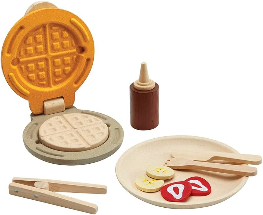 PlanToys Wooden Waffle Breakfast Playset (3615) | Sustainably Made from Rubberwood and Non-Toxic ... | Amazon (US)