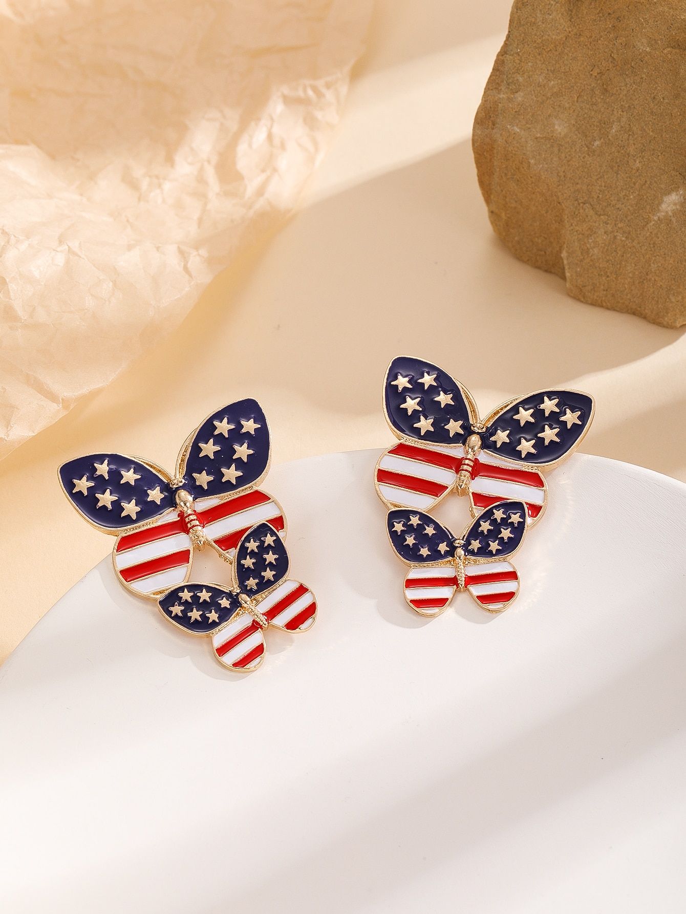 American Butterfly Stud Earrings | SHEIN