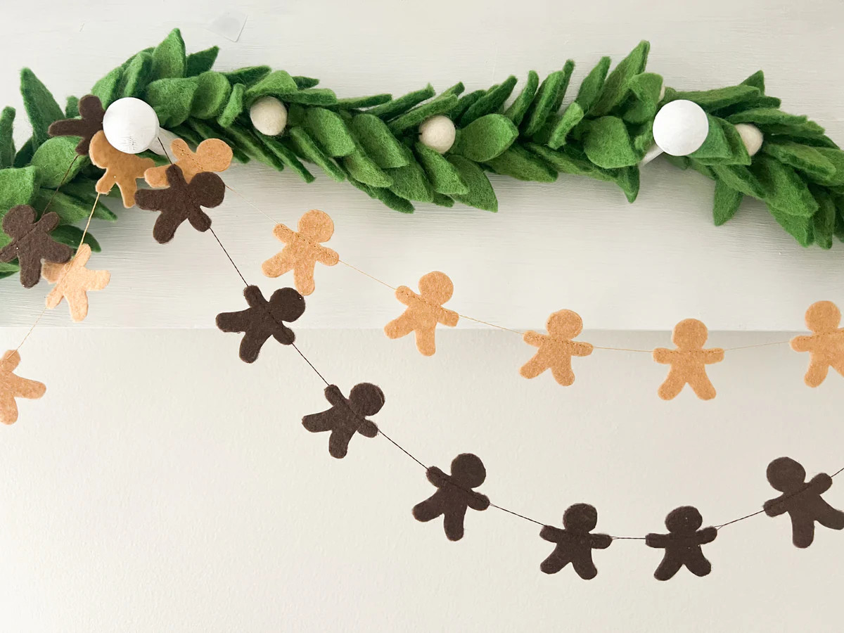 Mini Felt Gingerbread Man Garland | Pearl & Jane