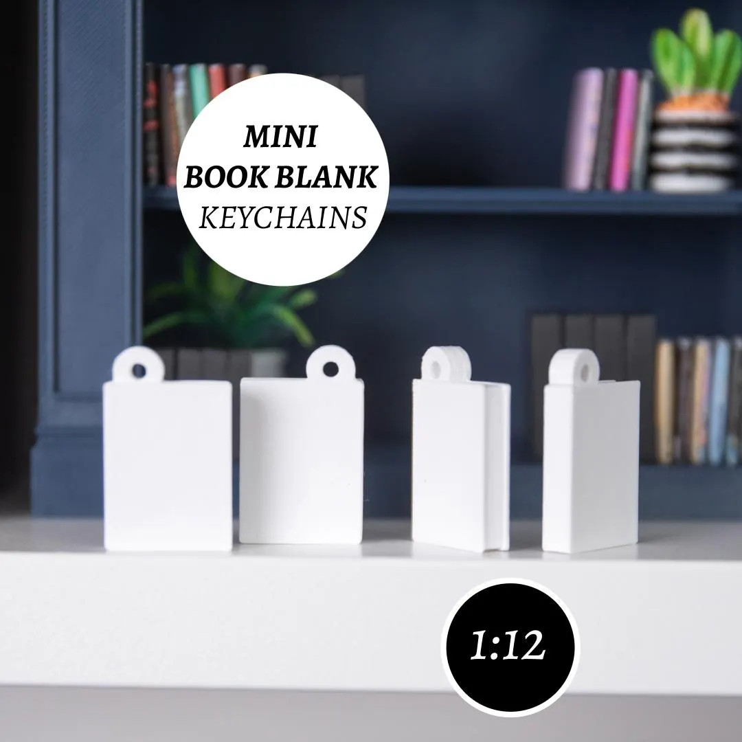 DIY Mini Book Blank Keychains 3D Printed White Miniature Book and Kindle Charms - Etsy | Etsy (Global)