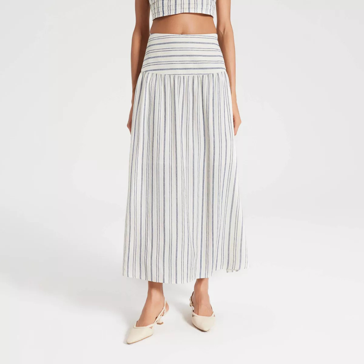 Women's Pleated Curved Yoke Maxi A-Line Skirt - A New Day™ | Target