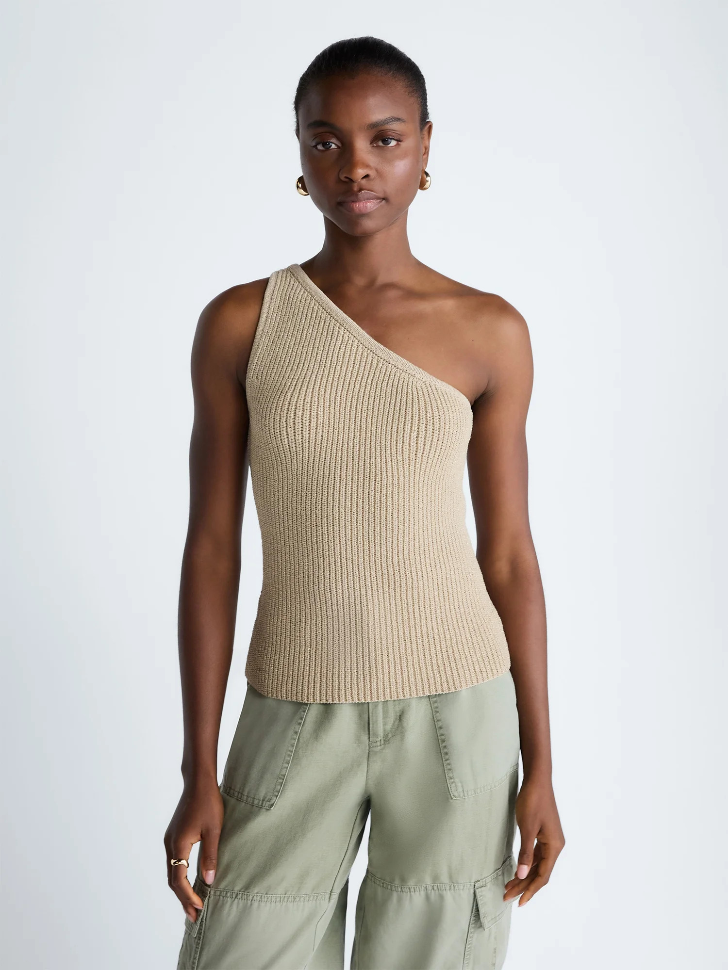 Scoop Women's and Women's Plus One Shoulder Knit Top, Sizes XS-4X | Walmart (US)