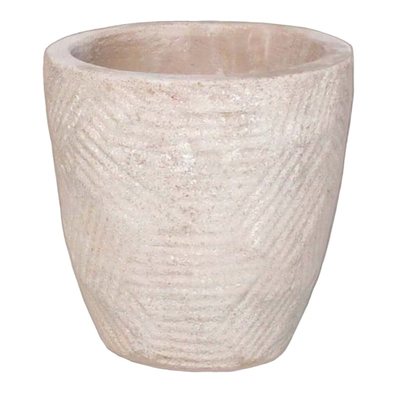 Indoor Textured Terracotta Clay Pot, Small | At Home