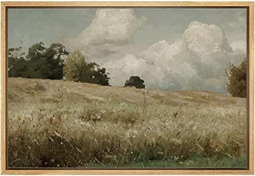Amazon.com: wall26 Framed Canvas Print Wall Art Vintage Countryside Forest Tree Field Nature Wild... | Amazon (US)