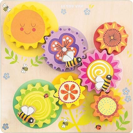 Le Toy Van - Petilou Wooden Educational Montessori Gears & Cogs 'Busy Bee Learning' Toy, Sensory ... | Amazon (US)