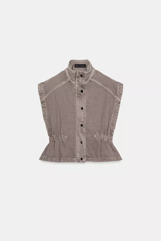 Z1975 HIGH-NECK DENIM VEST | Zara US