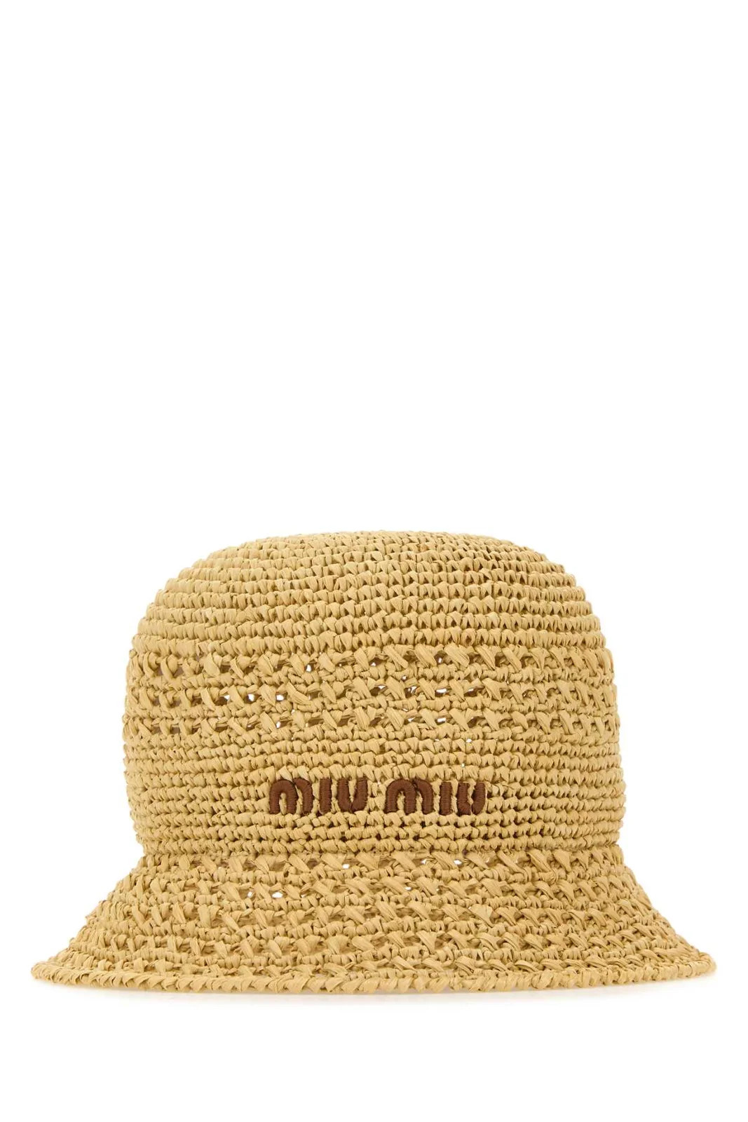 Miu Miu Logo Embroidered Crochet-Knitted Bucket Hat | Cettire Global