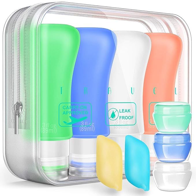 Silicone Travel Bottles Set,Leak Proof Travel Size container For Toiletries,Leak Proof Silicone T... | Amazon (US)