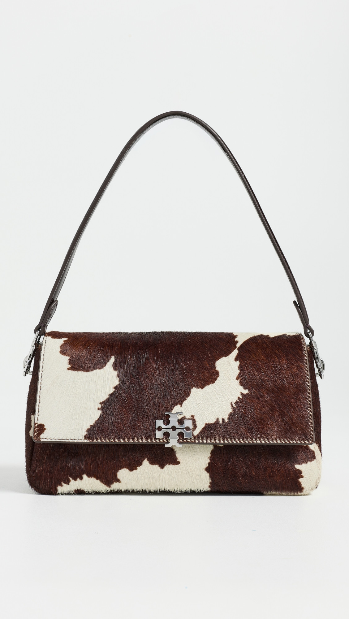 Tory Burch Charlie Haircalf Small Shoulder Bag Mocha Brown/Shea Butter One Size | Shopbop