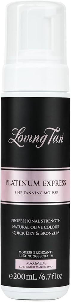 Loving Tan Platinum 2 HR Express Mousse, Darkest Shade Yet - Streak Free, Professional Strength S... | Amazon (US)