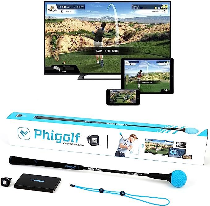 Amazon.com : PHIGOLF Home Golf Simulator with Weighted Swing Stick, Indoor & Outdoor Use, Swing T... | Amazon (US)