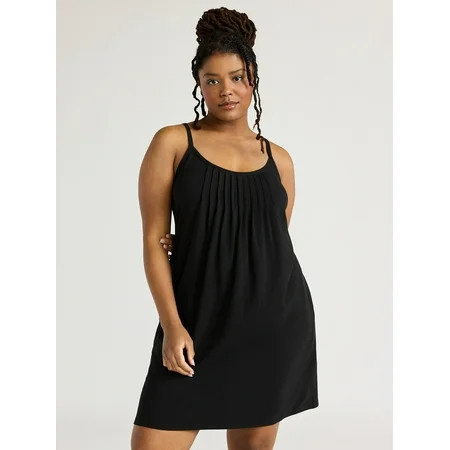 Joyspun Women s Cotton Blend Pleated Sleep Chemise with Pockets  Sizes S to 3X | Walmart (US)