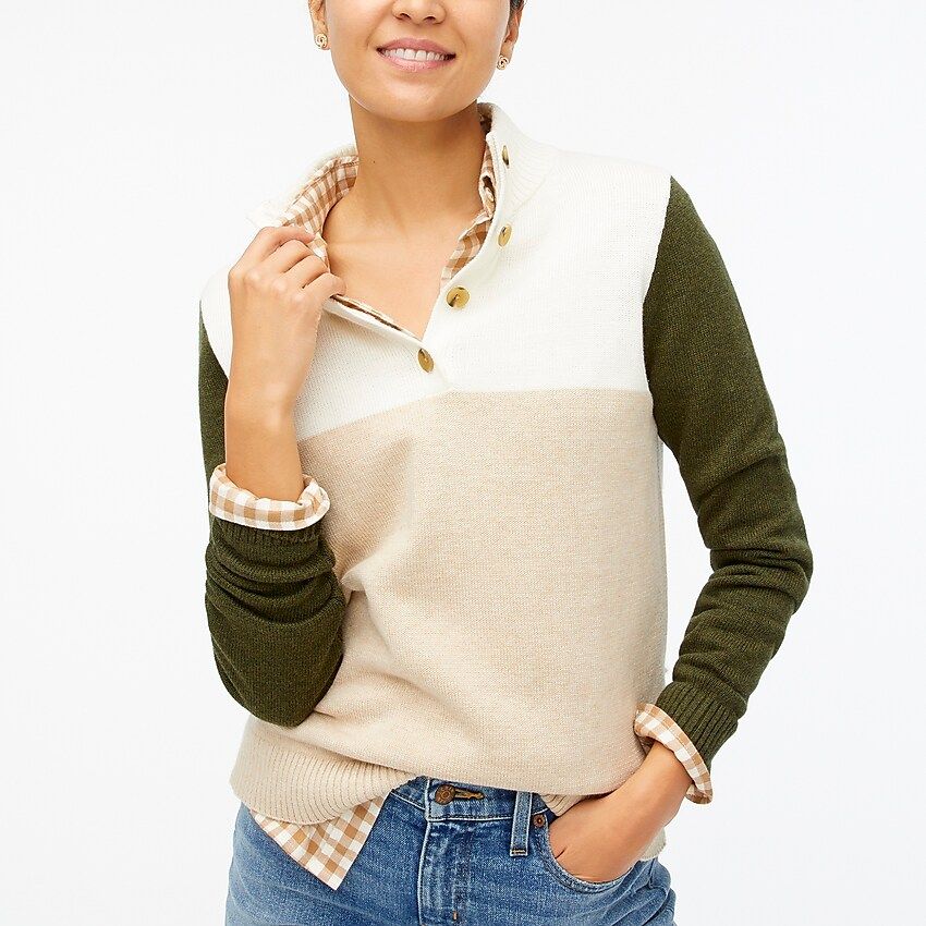 Button jacquard pullover sweaterItem BA879 
 
 
 
 
 There are no reviews for this product.Be the... | J.Crew Factory
