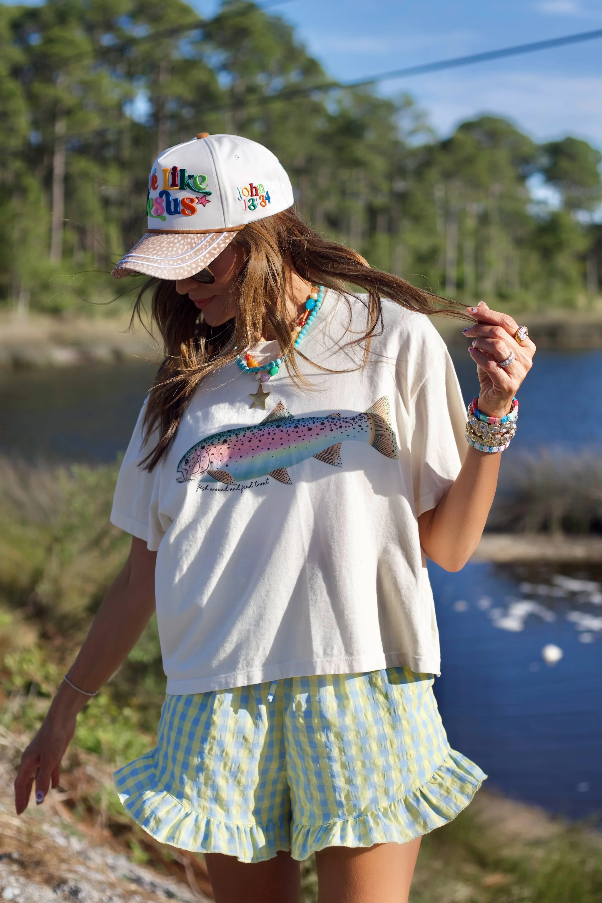 Rainbow Trout Crop Tee | Poppy & Pine