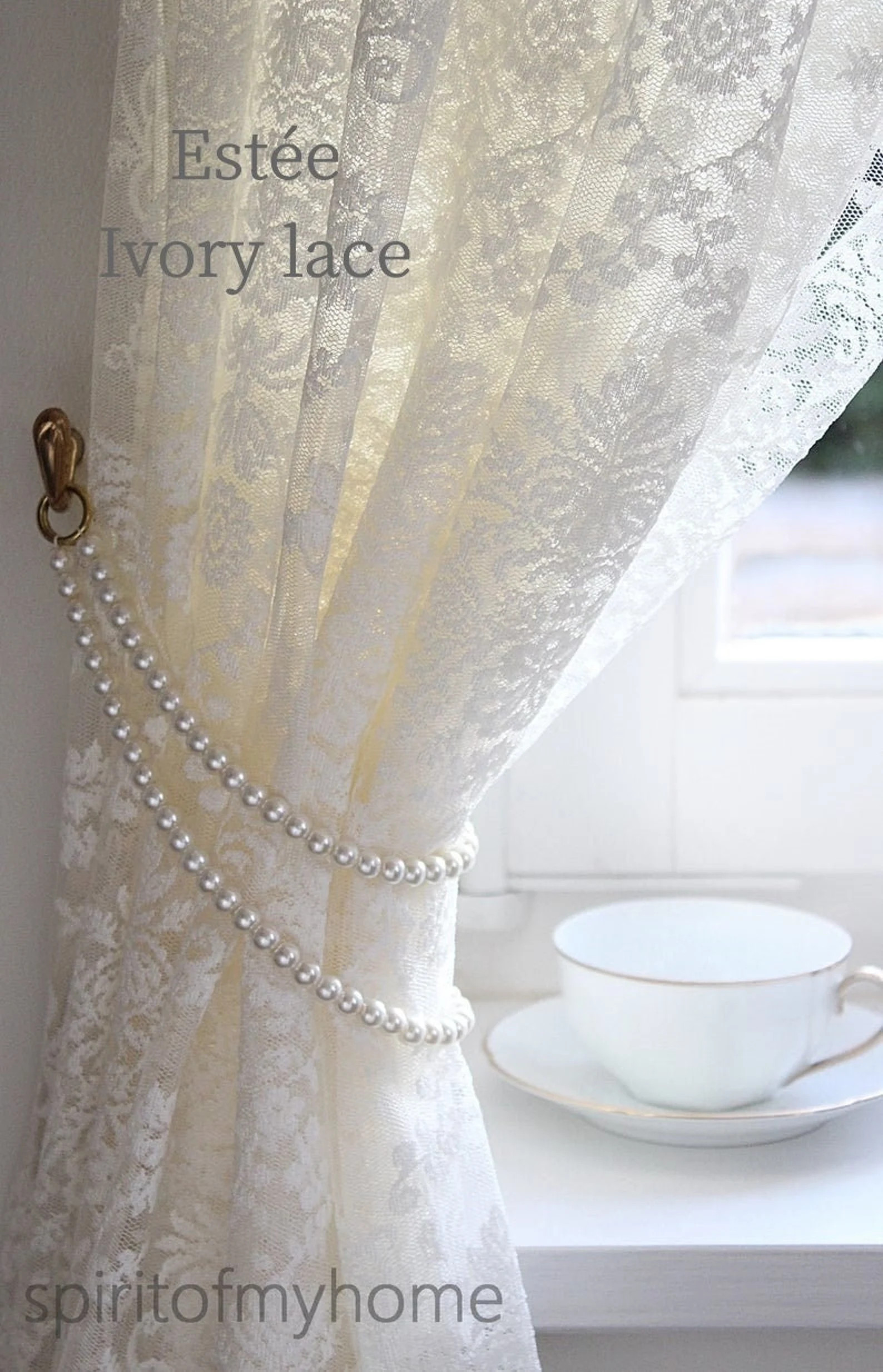 One Piece of Tammy Premium Quality Czech Pearls Doubled Styled Curtain Tie-back Handmade With Bra... | Etsy (US)