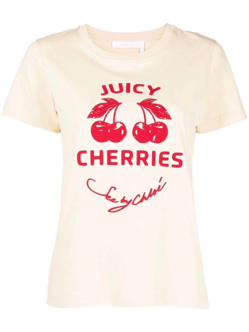 See By Chloé Juicy Cherries Graphic Print T-shirt - Farfetch | Farfetch Global