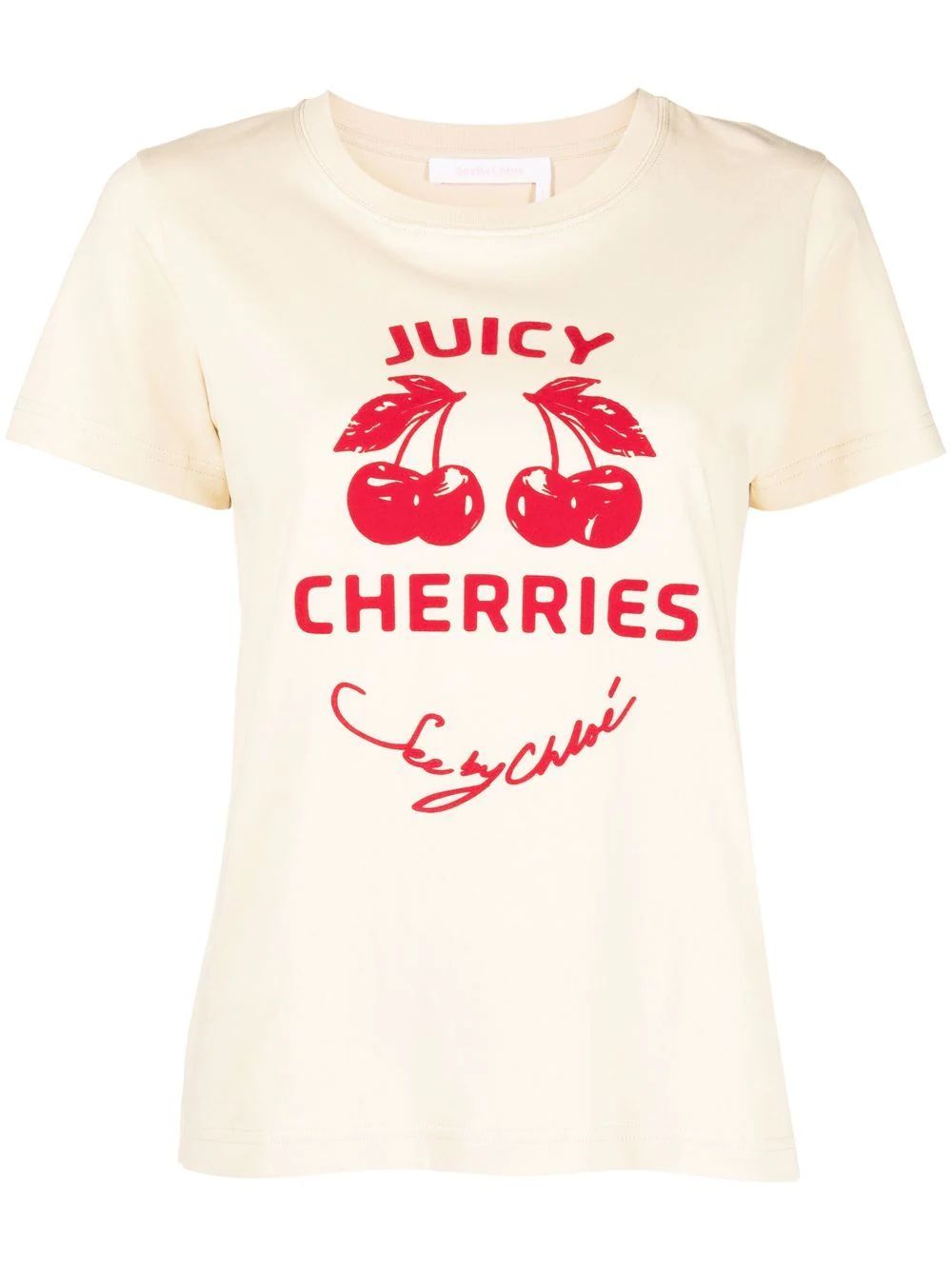 See By Chloé Juicy Cherries Graphic Print T-shirt - Farfetch | Farfetch Global