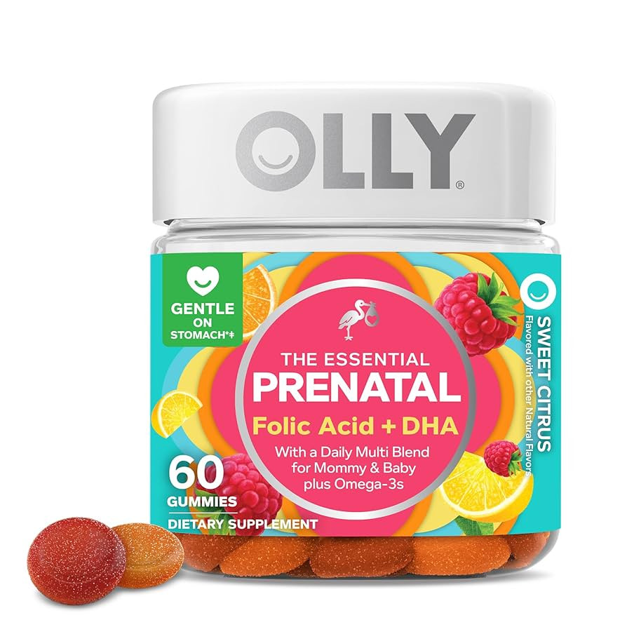 OLLY Prenatal Multivitamin Gummy, Supports Healthy Growth and Brain Development, Folic Acid, Vita... | Amazon (US)