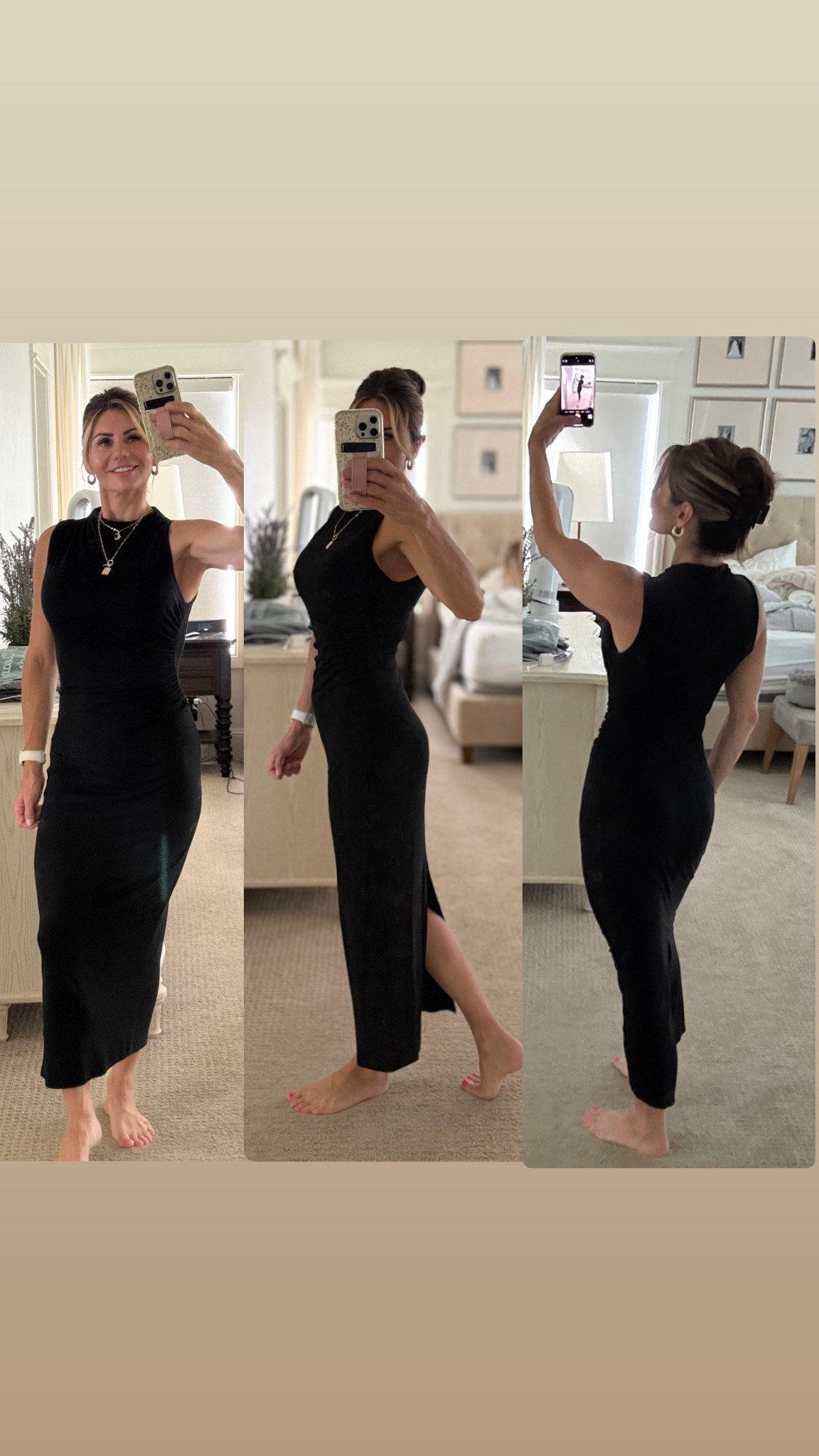 Maxi Dress. Thin Breathable Material, High Neck ,Sleeveless , Back Slit, Ruched Detailing On Shoulder And Side, Stretchy , Pull On Closure. 
Dress It Up With Delicate Accessories And High Heels, This Ruched Dresses For Women Can Be Wore As Party Dress, Cocktail Dress, Club Dress, Wedding Guest Dress, Formal Dresses For Women Evening Party, Birthday Dress Or Graduation Dresses. 