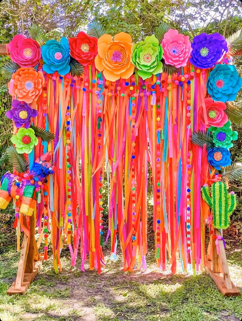 Fiesta Backdrop, Fiesta Decorations, Streamer Backdrop, Fringe Backdrop, Fiesta Party Decorations... | Etsy (US)