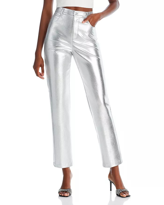 High Rise Silver Pants - 100% Exclusive | Bloomingdale's (US)