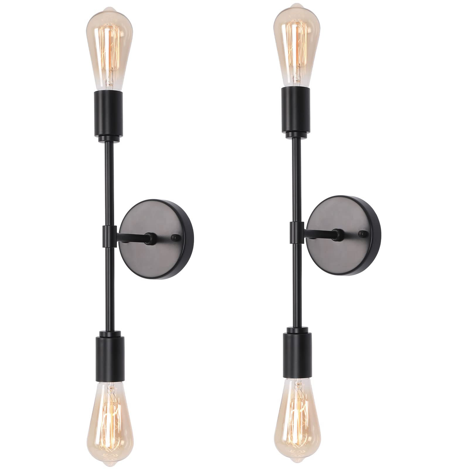 BANGANMA2 Light Bathroom Vanity Light, Black Modern Wall Sconces Set of 2, Industrial Farmhouse S... | Amazon (US)