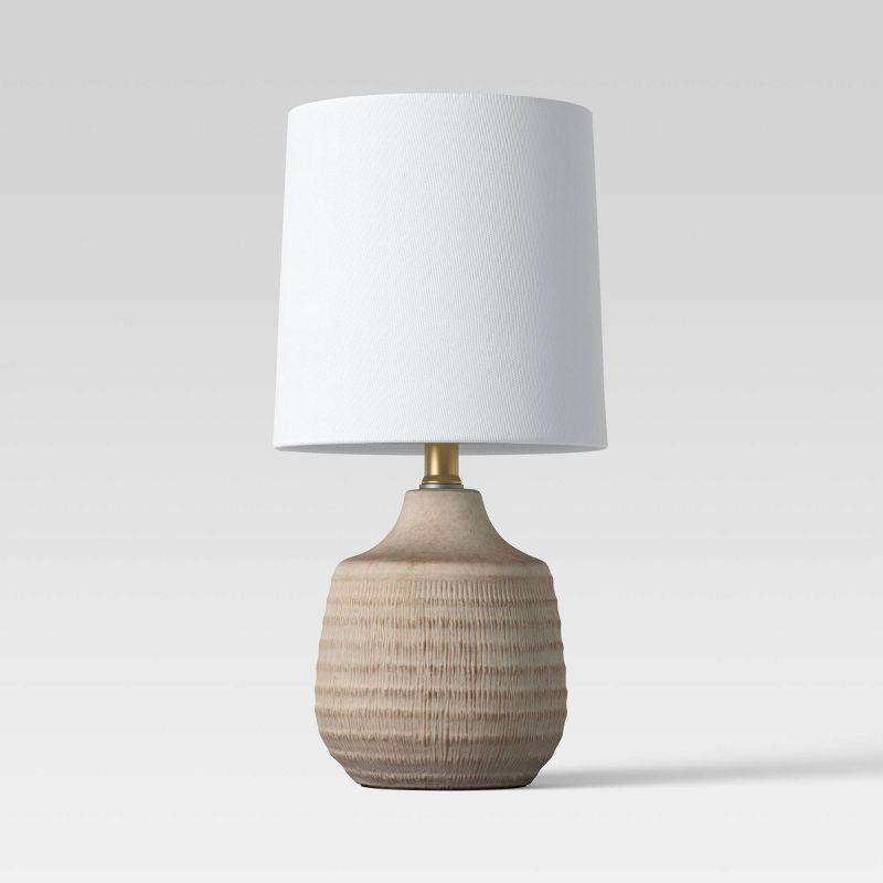 Textural Ceramic Mini Jar Shaped Table Lamp Brown - Threshold&#8482; | Target