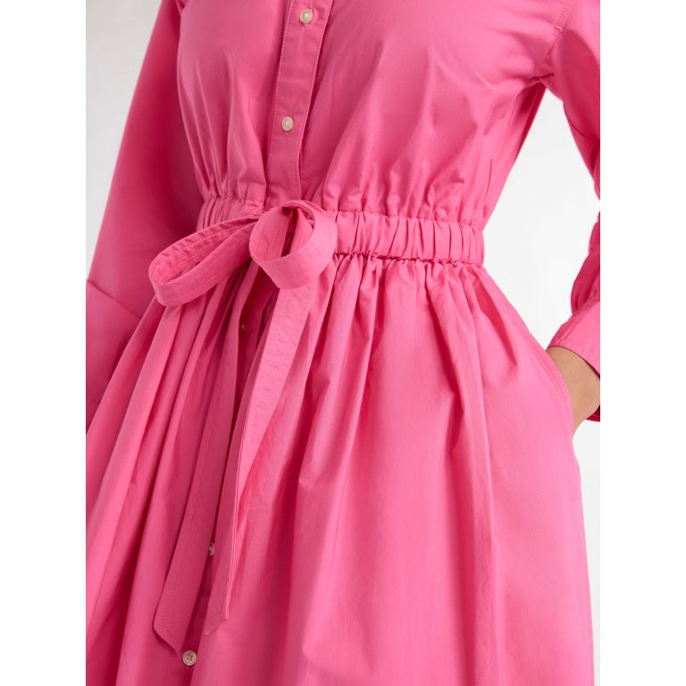 Free Assembly Women’s and Women's Plus Cotton Eyelet Maxi Shirtdress, Sizes XS-4X | Walmart (US)