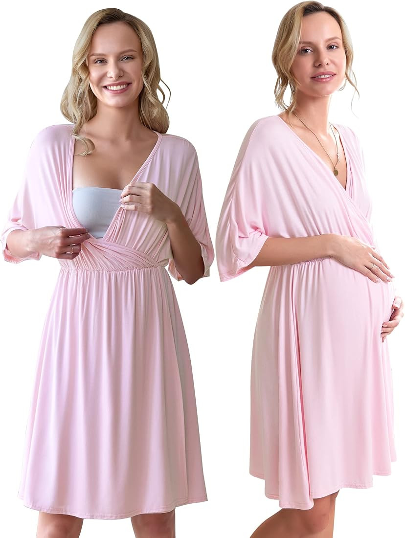 Ekouaer 3 in 1 Labor/Delivery/Hospital Gown Maternity Dress Nursing Nightgown Sleepwear for Breas... | Amazon (US)
