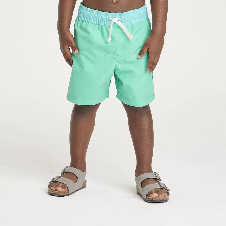 Toddler Boys' Solid Swim Shorts - Cat & Jack™ Turquoise Blue | Target