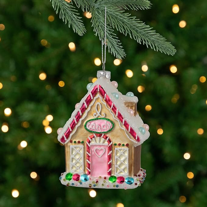 Northlight 4.5" Glittered Gingerbread House Glass Christmas Ornament | Amazon (US)