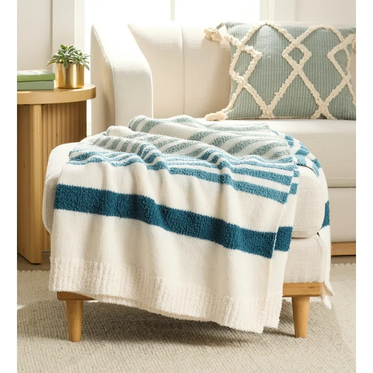 Better Homes & Gardens Cozy Knit HiLo Throw, Teal, 50x72" - Walmart.com | Walmart (US)