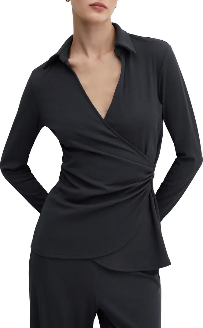 Draped Detail Long Sleeve Top | Nordstrom