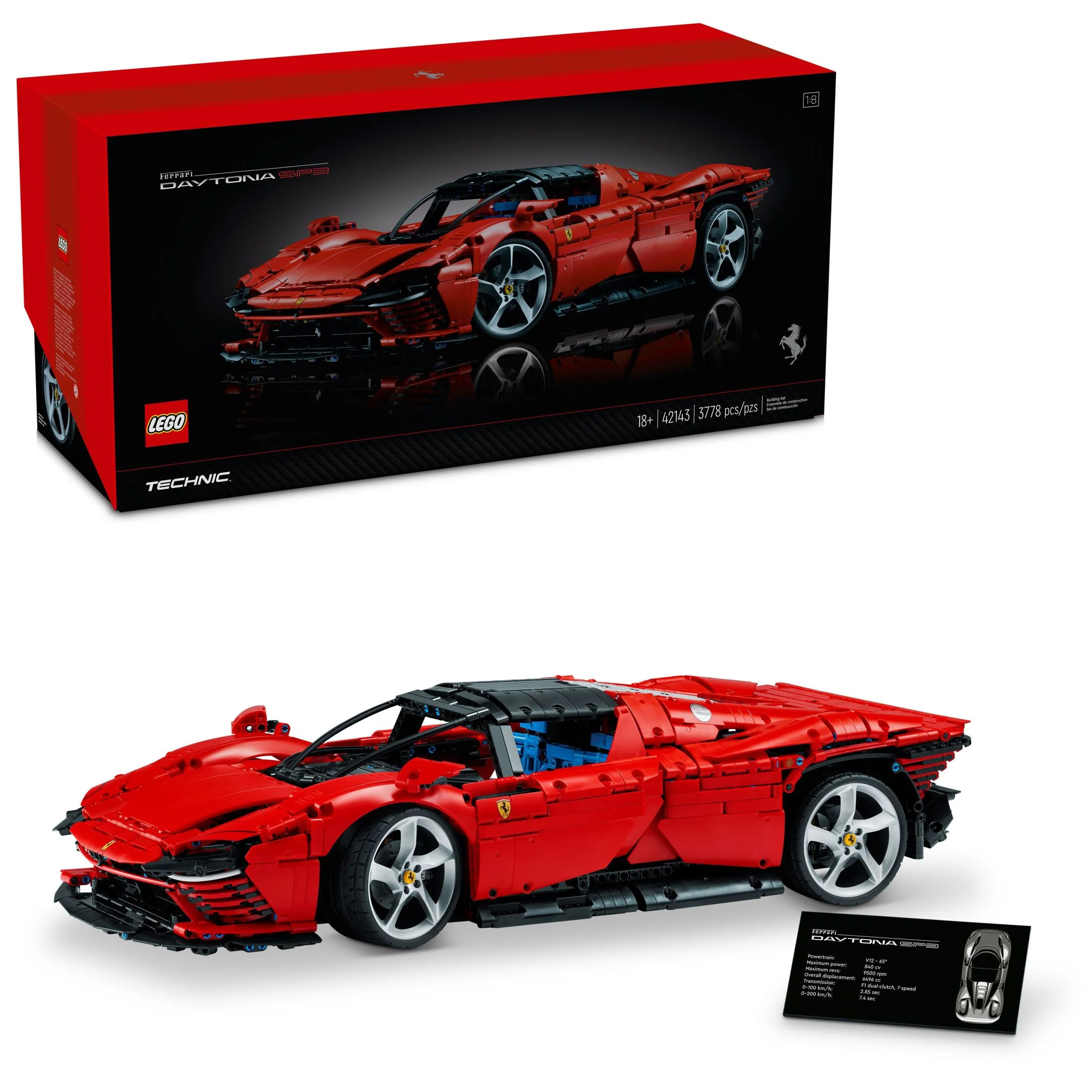 LEGO Technic Ferrari Daytona SP3 42143, Race Car Model Building Kit, 1:8 Scale Advanced Collectib... | Walmart (US)