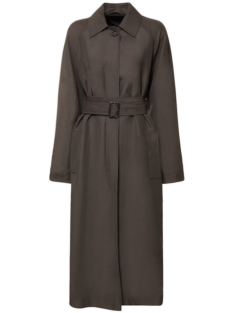 Easy raglan-sleeve fluid viscose coat | Luisaviaroma