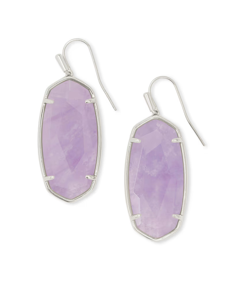 Faceted Elle Silver Drop Earrings in Purple Amethyst | Kendra Scott
