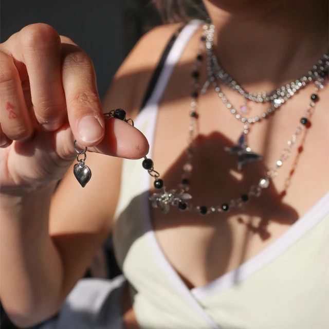 Butterfly Rosary Necklace Heart Pendant Necklace Fashion 2021 New Women - Necklace - AliExpress | AliExpress (US)