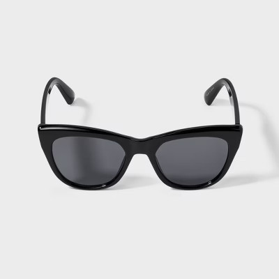 Women's Plastic Cateye Sunglasses - A New Day™ Black: Maximum UV Protection, Impact-Resistant, Recycled Plastic Frame | Target