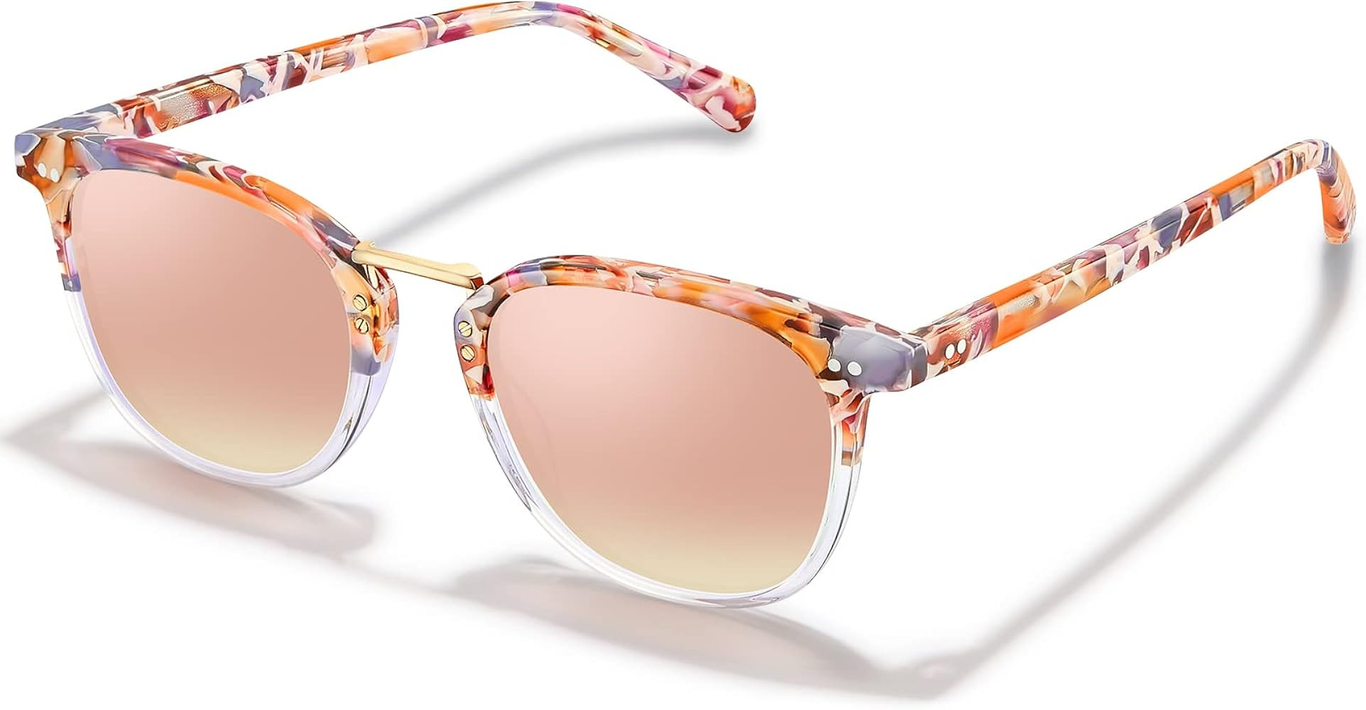 CARFIA Small Polarized Sunglasses for Women Hand-crafted Acetate Frame Fashion Retro Sun Glasses ... | Amazon (US)