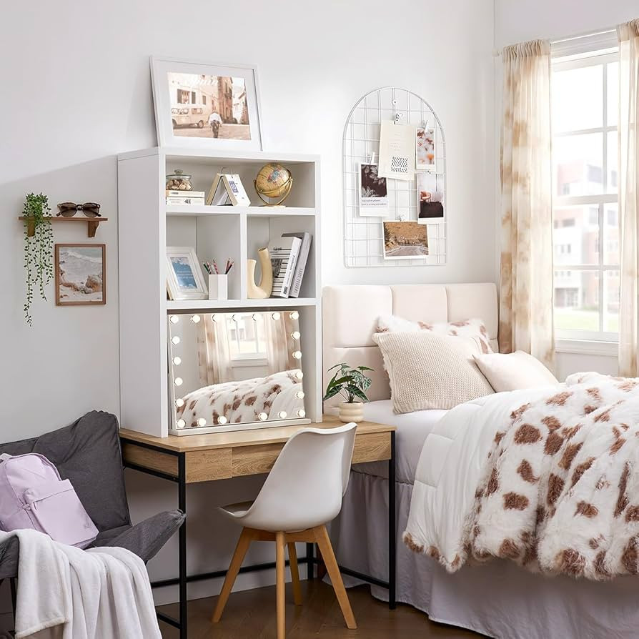 DormCo Yak About It Extra Depth Thick - Desk Bookshelf Hutch - White | Amazon (US)