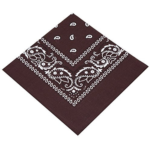 Buckingham Boutique Choice of 19 colours of Paisley Bandanas/Neckerchief/Hankerchief - suitable for Men, Women & Children (Brown) | Amazon (UK)