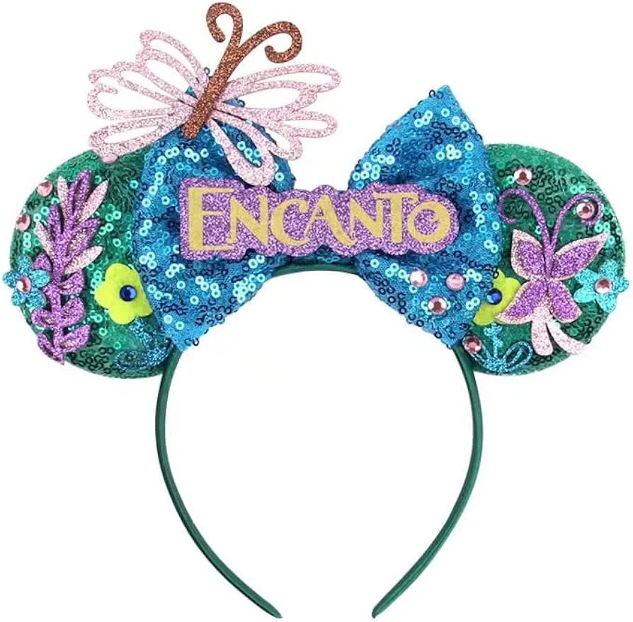 Viwind Mouse Ears for Women Sequin Encanto Glitter Bow Mouse Ears for Girls Headband Mouse Birthd... | Amazon (US)