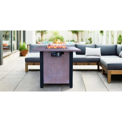 25" H Outdoor Patio Propane Gas Fire Pit Table - 50,000 BTU High-temperature-resistant carving process | Wayfair North America