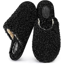 Snug Leaves Women's Scuff Slippers Furry Cute Curly Faux Wool Slip-on Indoor Memory Foam House Sh... | Amazon (US)