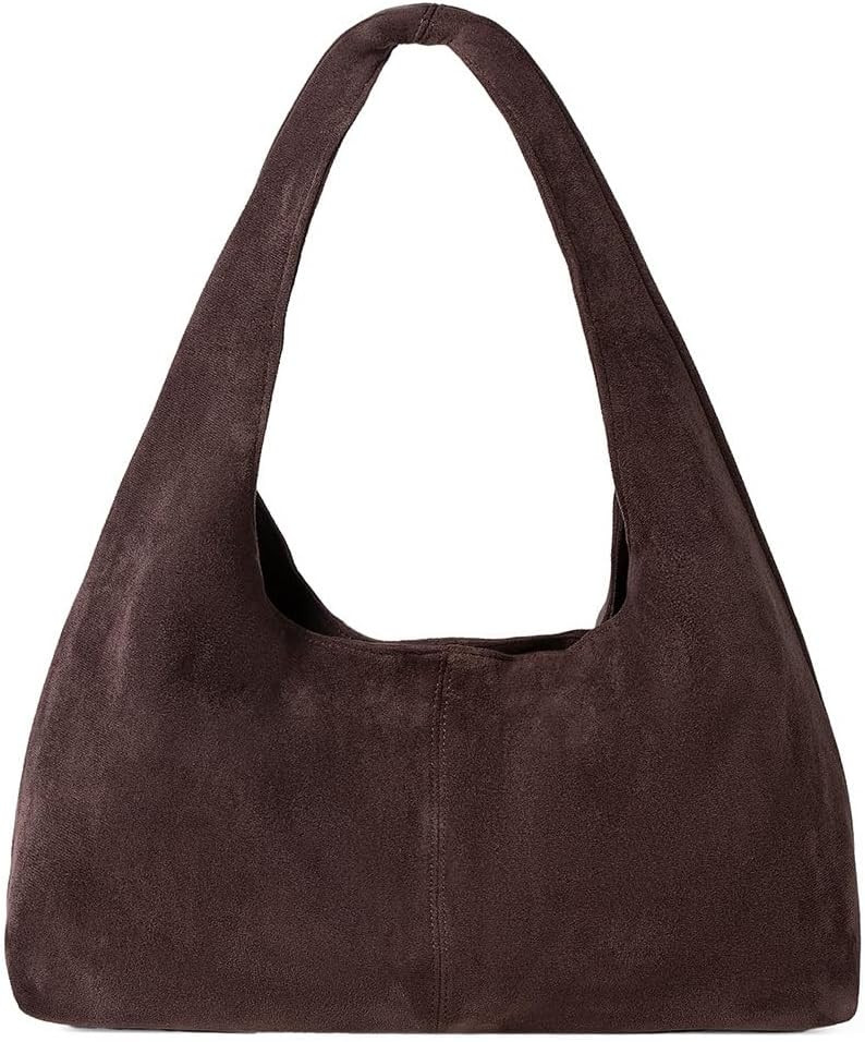 Women's Suede Tote Bag Retro Crescent Shoulder Bag Trendy 2026 Suede Handbag Underarm Purse Work Bag Dumpling Bag | Amazon (US)