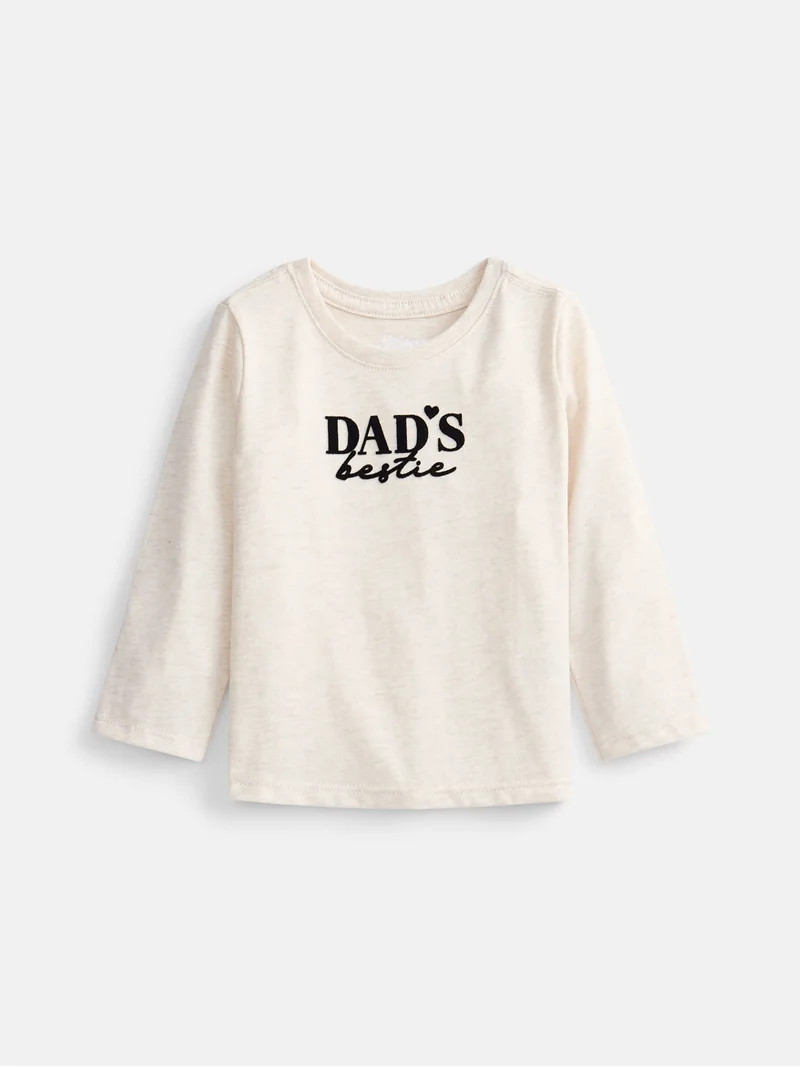 Wonder Nation Baby and Toddler Girls Graphic Tee with Long Puff Sleeves, Sizes 0M-5T | Walmart (US)