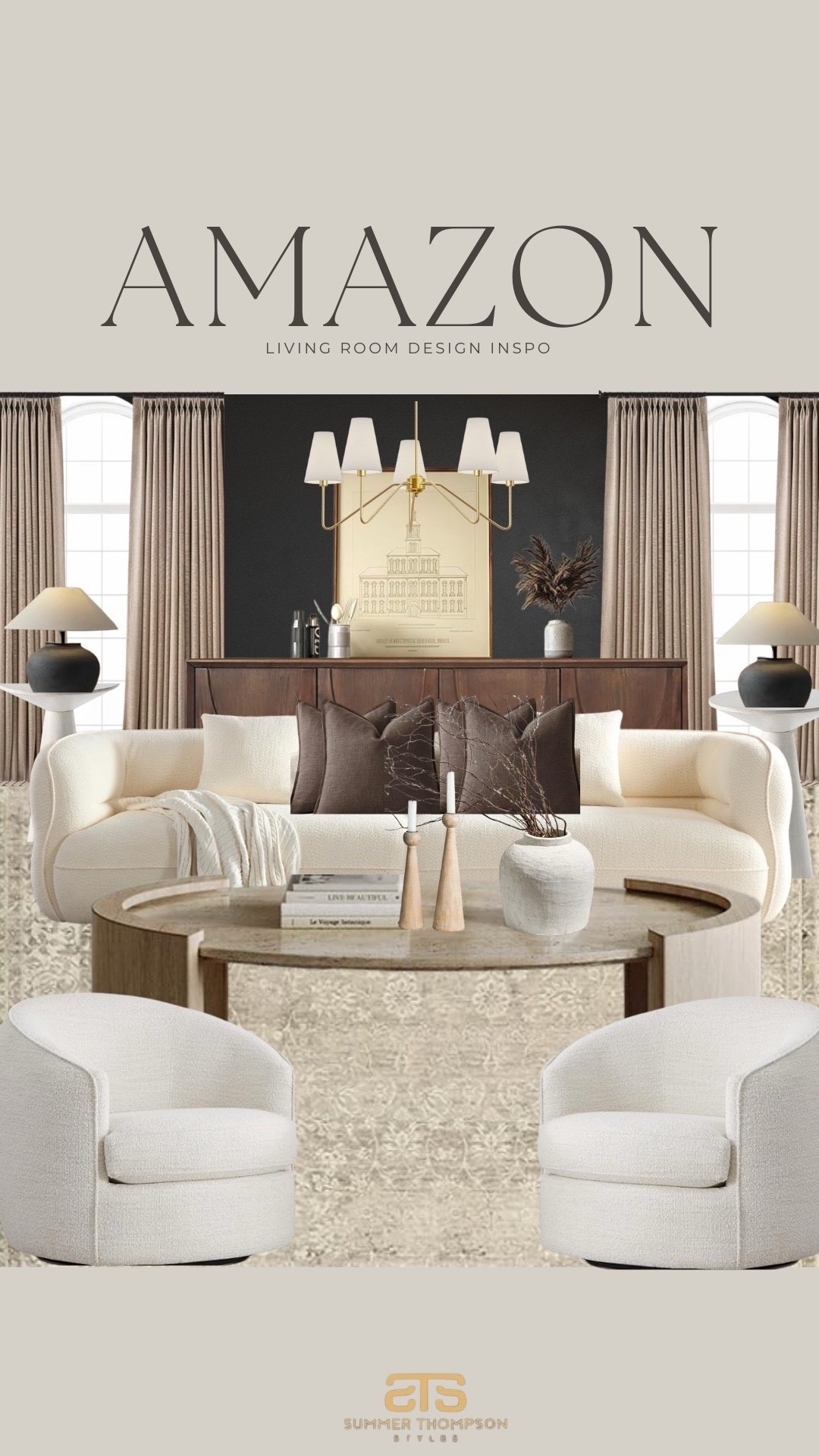 Amazon neutral living room design Inspo ✨🤎

Dresser. Accent stable. Neutral coffee table. Swivel accent chairs. Candle sticks. Brown throw pillows

#livingroominspo #amazondecorfinds

#LTKFindsUnder100 #LTKHome